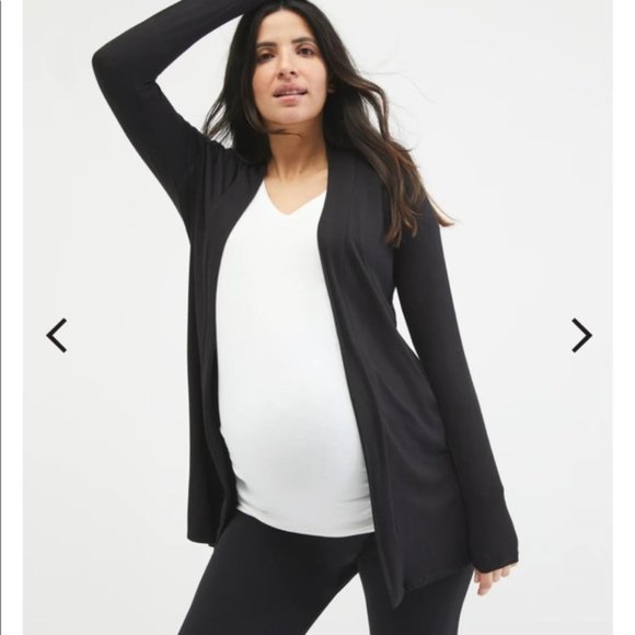 Tops - 3/25 Motherhood Maternity black drape maternity cardigan long sleeve S NWT